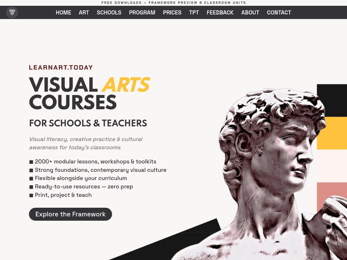 The Learn Art Today home page